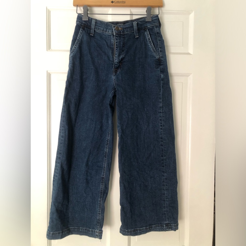 J. Crew Wide-Leg Crop Jeans in Blue